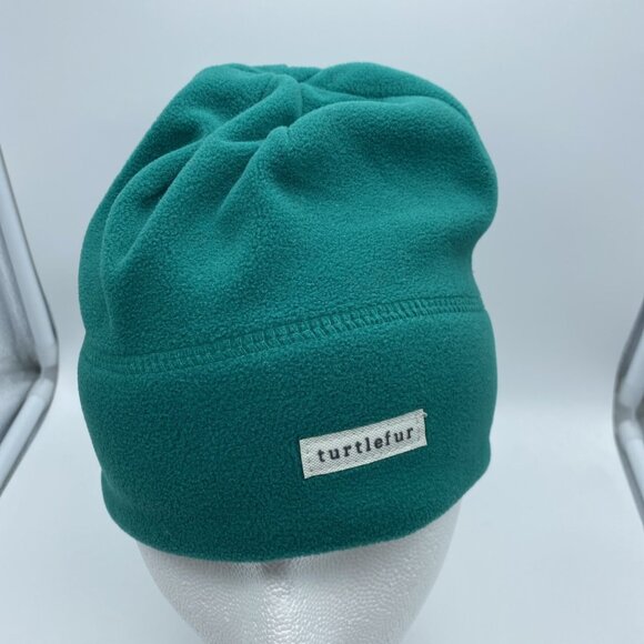 Turtlefur Green Beanie Hat Knit Stocking Cap Winter Polyester - Picture 3 of 9